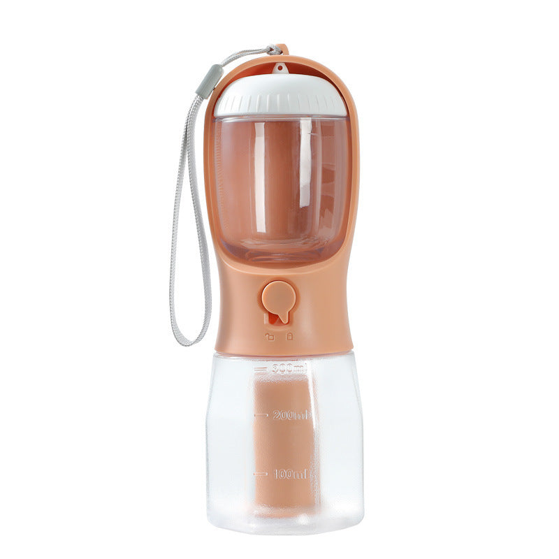 3-in-1 portable dog water bottle with filter – Furramo color orange pink