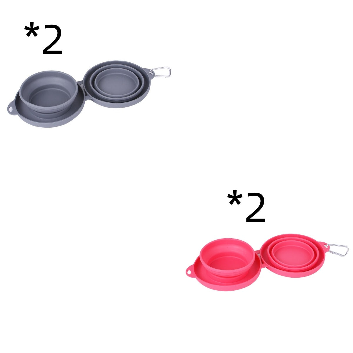 Furramo foldable double pet travel bowl set