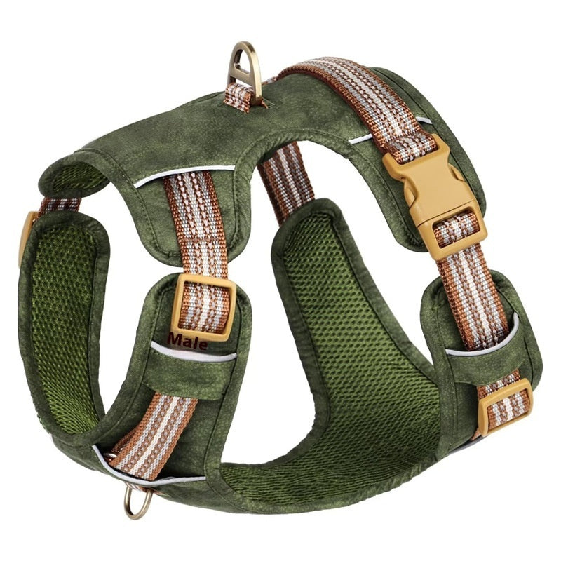Adjustable Reflective Retro-Style Dog Harness with Breathable Padding | Furramo