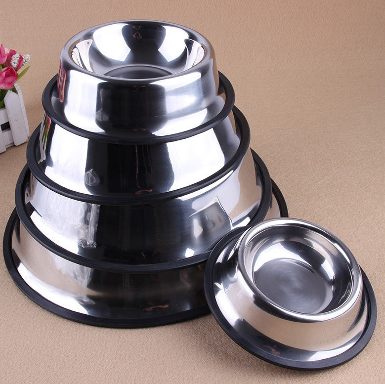 Classic stainless steel pet bowl with non-slip base furramo 15cm
