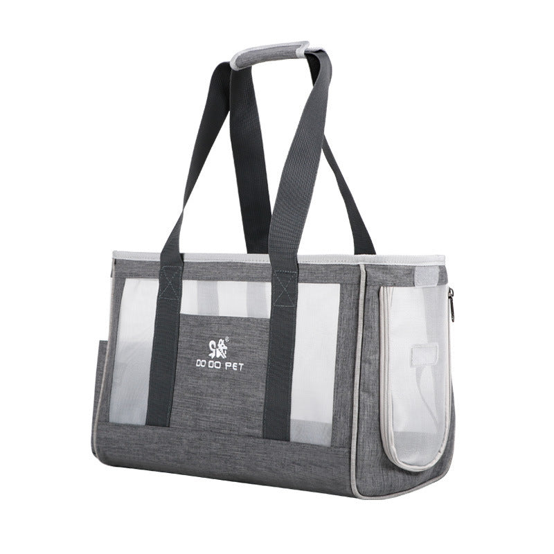 Furramo breathable large pet travel carrier tote grey