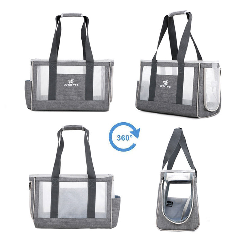 Furramo breathable large pet travel carrier tote grey