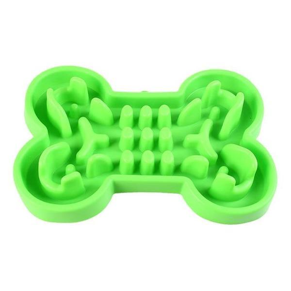 Bone-shaped silicone slow feeder travel bowl – Furramo 24*17*3.8 color green