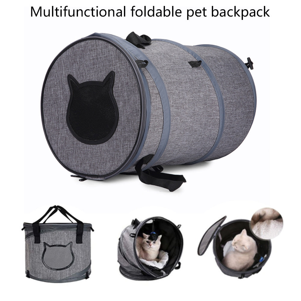 Furramo foldable pet carrier backpack with tunnel bed