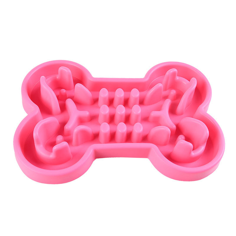 Bone-shaped silicone slow feeder travel bowl – Furramo 24*17*3.8 color pink
