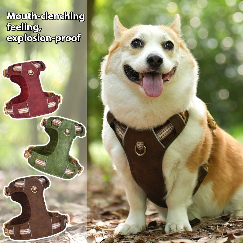 Adjustable Reflective Retro-Style Dog Harness with Breathable Padding | Furramo