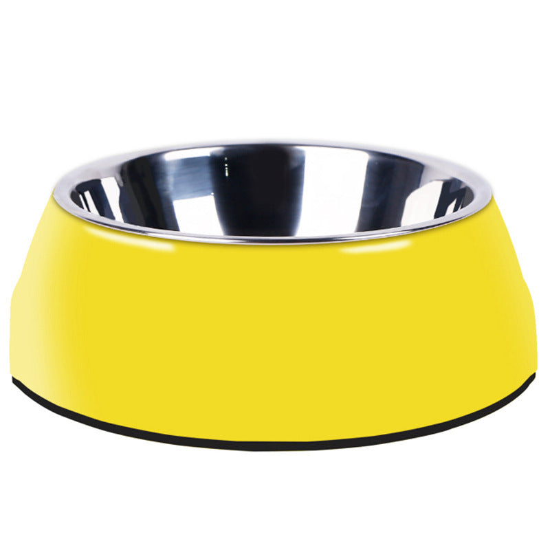 Furramo stainless steel pet bowl in yellow