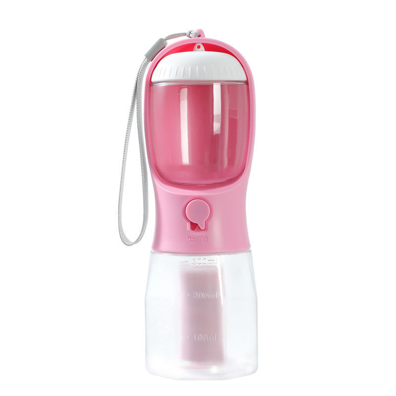 3-in-1 portable dog water bottle with filter – Furramo color pink